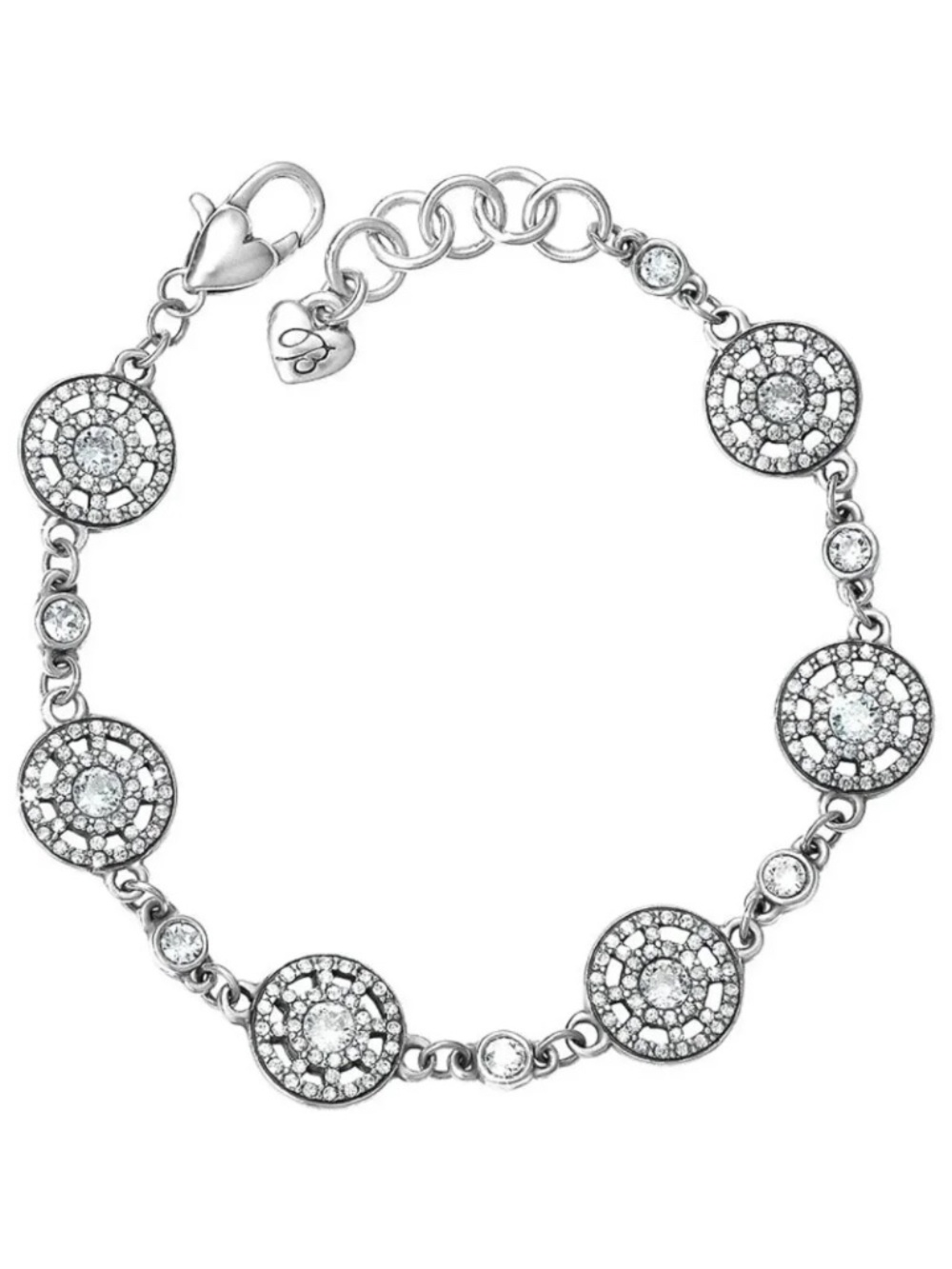 Brighton ILLUMINA Clear Crystals Petite Silver Link Bracelet NWT